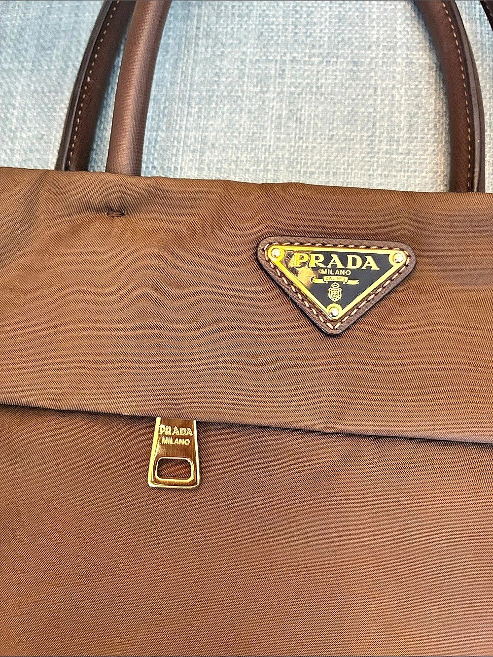 Prada Nylon Tote Bag Brown - Picture 2 of 8